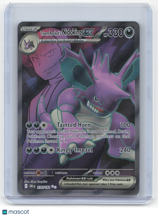 2025 Pokemon Team Rocket's Nidoking EX Destined Rivals #216/182 Near Mint
