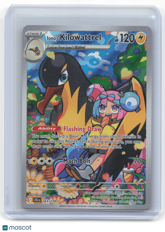 2025 Pokemon Iono's Kilowattrel Journey Together #163/159 IR Near Mint