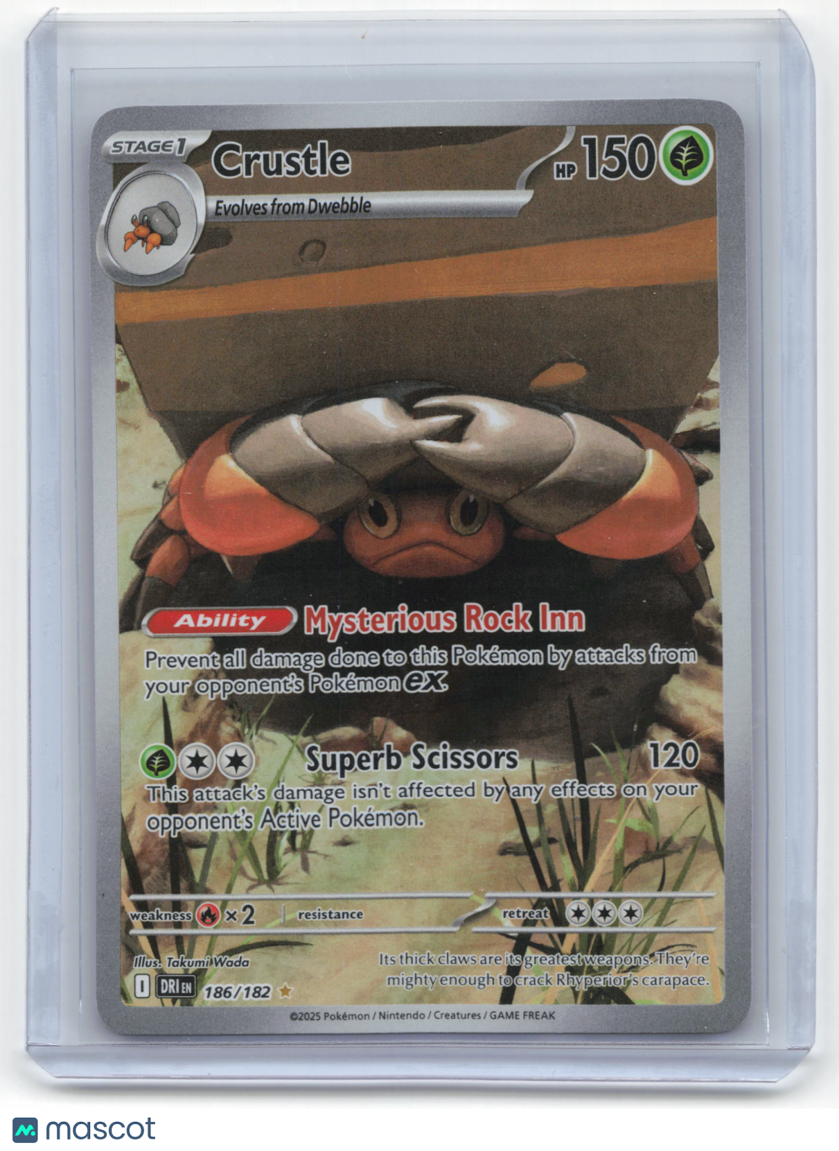 2025 Pokemon Crustle Destined Rivals #186/182 Illustration Rare Near Mint