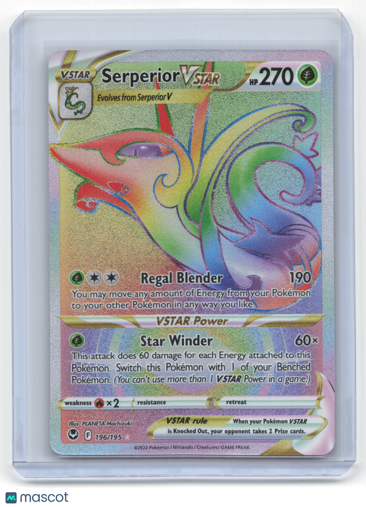 2022 Pokemon Serperior VSTAR Silver Tempest #196/195 Near Mint - Papa Joey's Collectibles