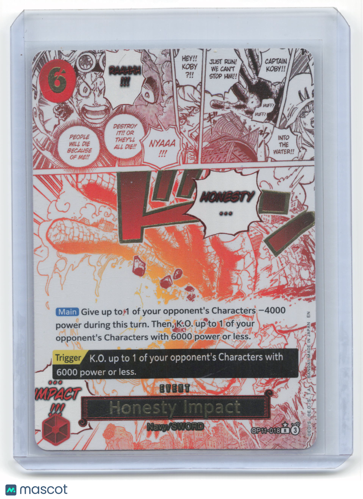2022 One Piece Card Game Honest Impact A Fist of Divine Speed #OP11-018