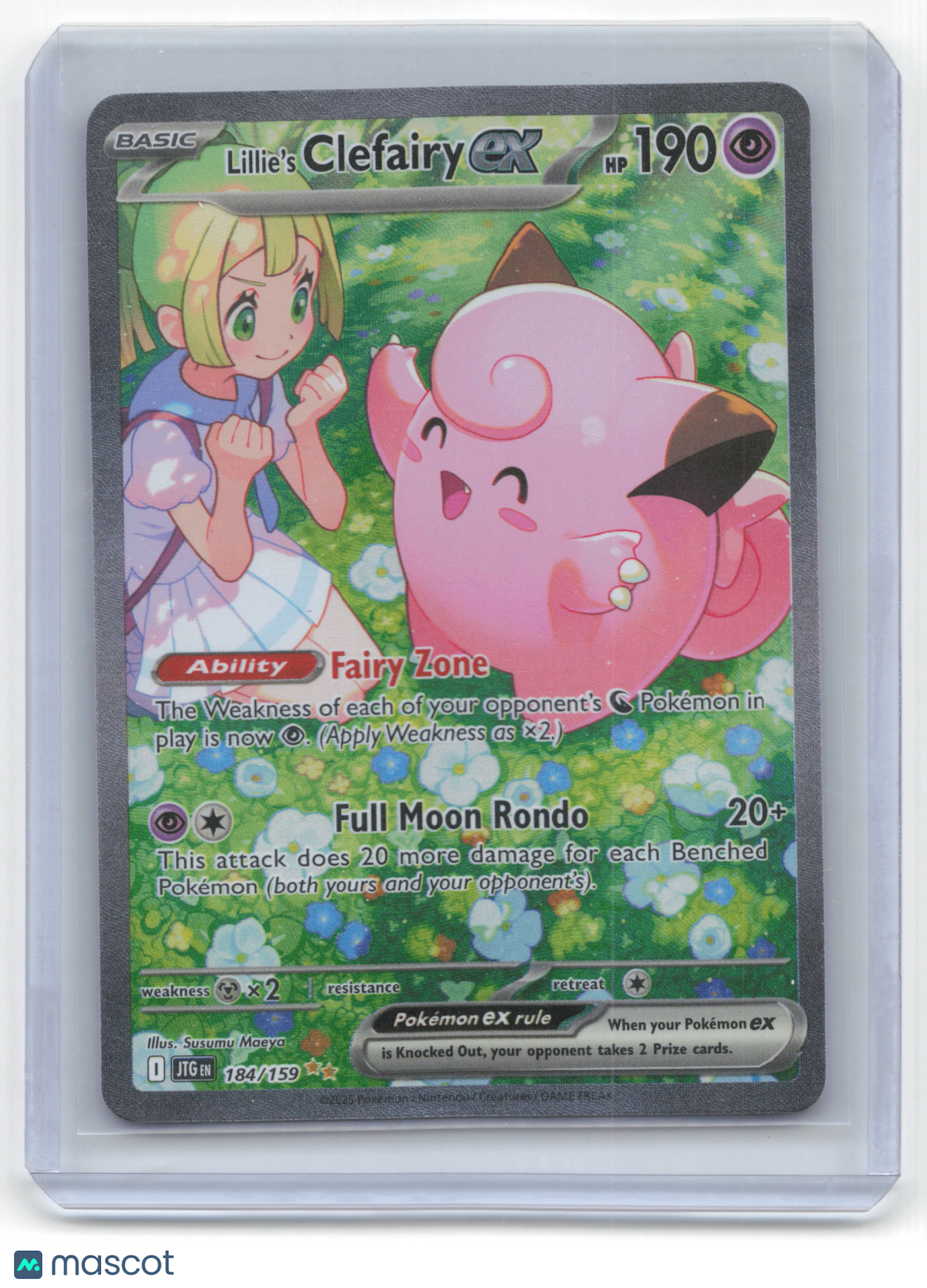 2025 Pokemon Lillie's Clefairy EX Journey Together #184/159 Near Mint