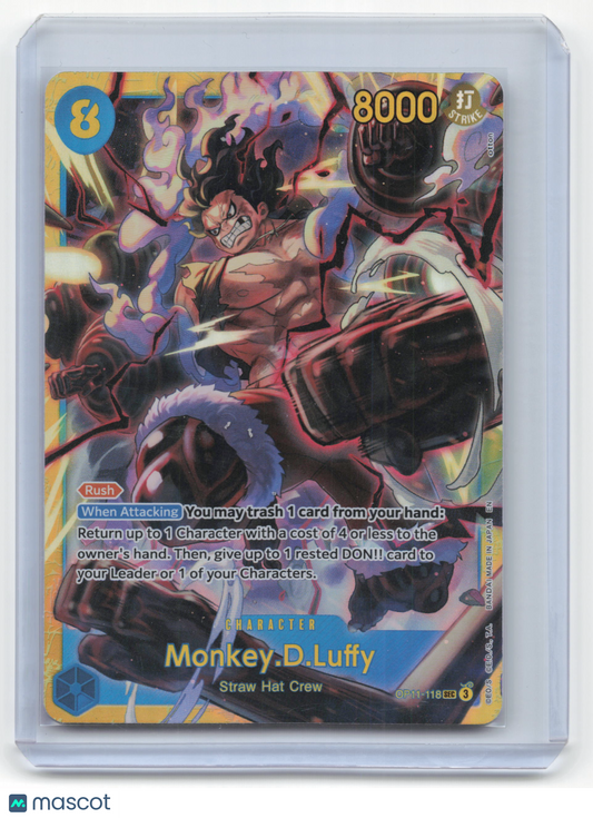 2022 One Piece Card Game Monkey D. Luffy A Fist of Divine Speed #OP11-118