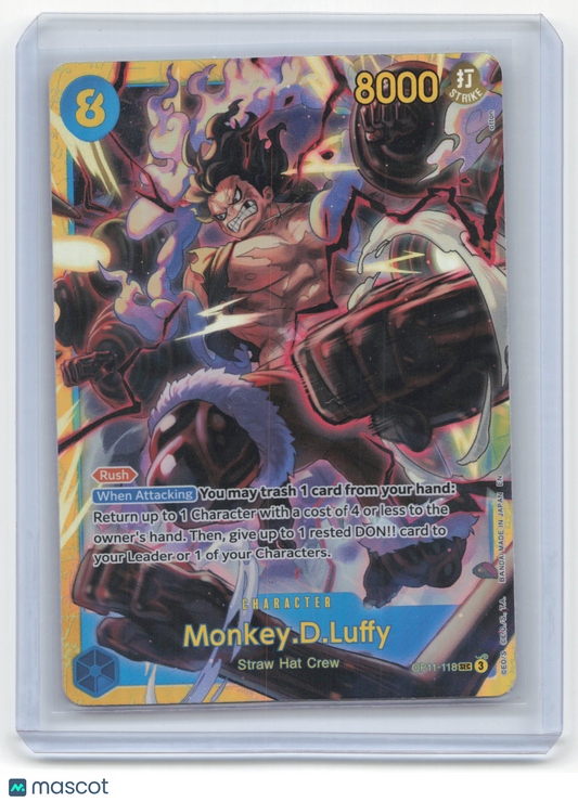 2022 One Piece Card Game Monkey D. Luffy A Fist of Divine Speed #OP11-118