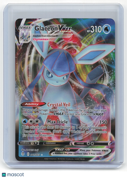 2021 Pokemon Glaceon VMAX Evolving Skies #41/203 Near Mint