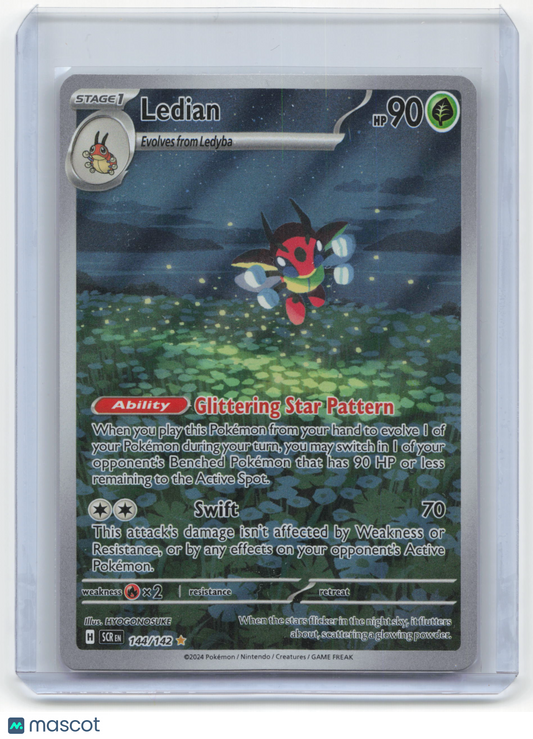 2024 Pokemon Ledian Stellar Crown #144/142 Illustration Rare Near Mint
