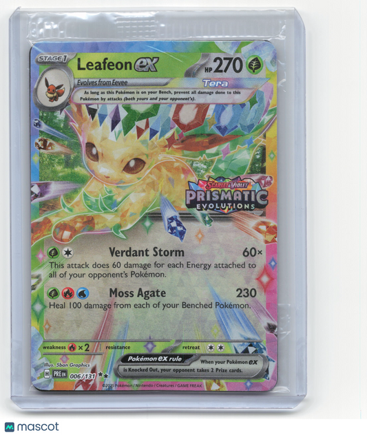 2025 Pokemon Leafeon EX Prismatic Evolutions #6/137 Set Stamp Sealed Near Mint