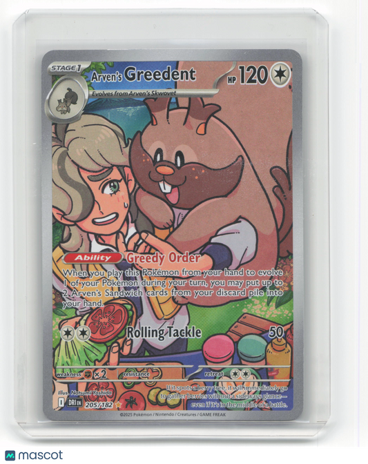 2025 Pokemon Arven's Greedent Destined Rivals #205/182 IR Near Mint