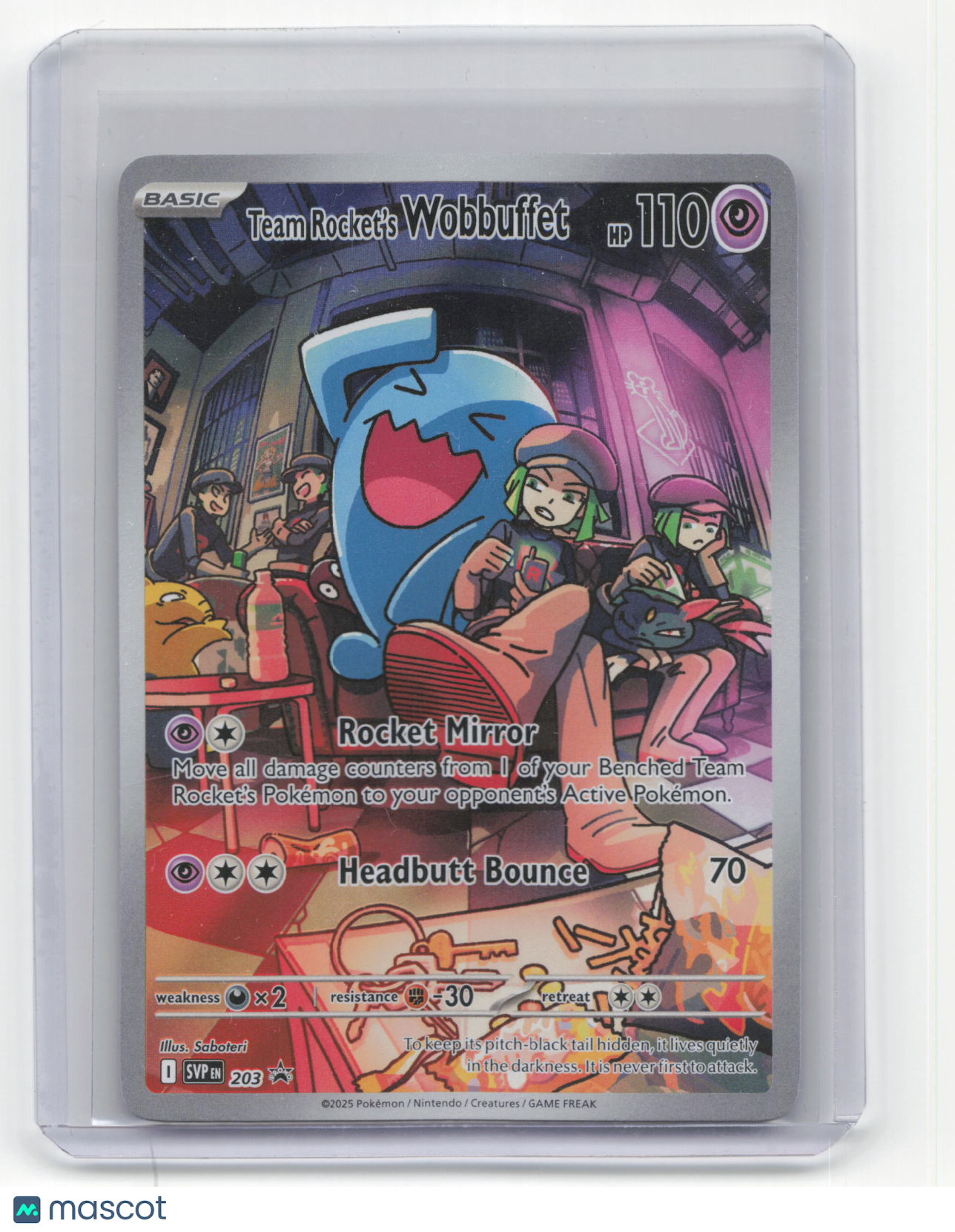 2025 Pokemon Team Rocket's Wobbuffet Scarlet & Violet Promo Cards #203 Near Mint