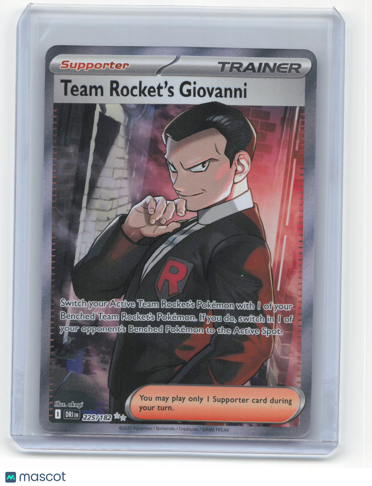2025 Pokemon Team Rocket's Giovanni Destined Rivals #225/182 Near Mint
