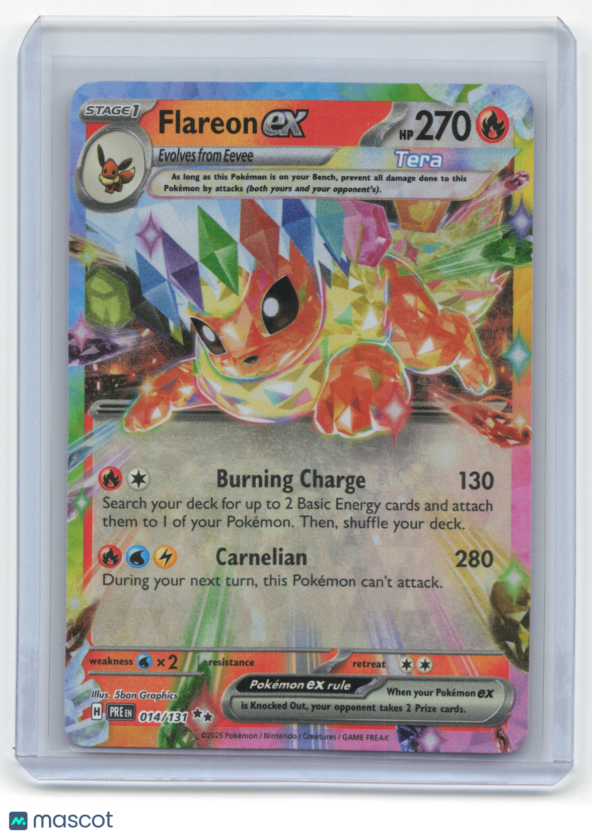 2025 Pokemon Flareon EX Prismatic Evolutions #014/131 Near Mint