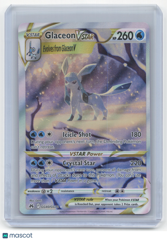 2023 Pokemon Glaceon VSTAR Crown Zenith: Galarian Gallery #GG40/GG70 Near Mint