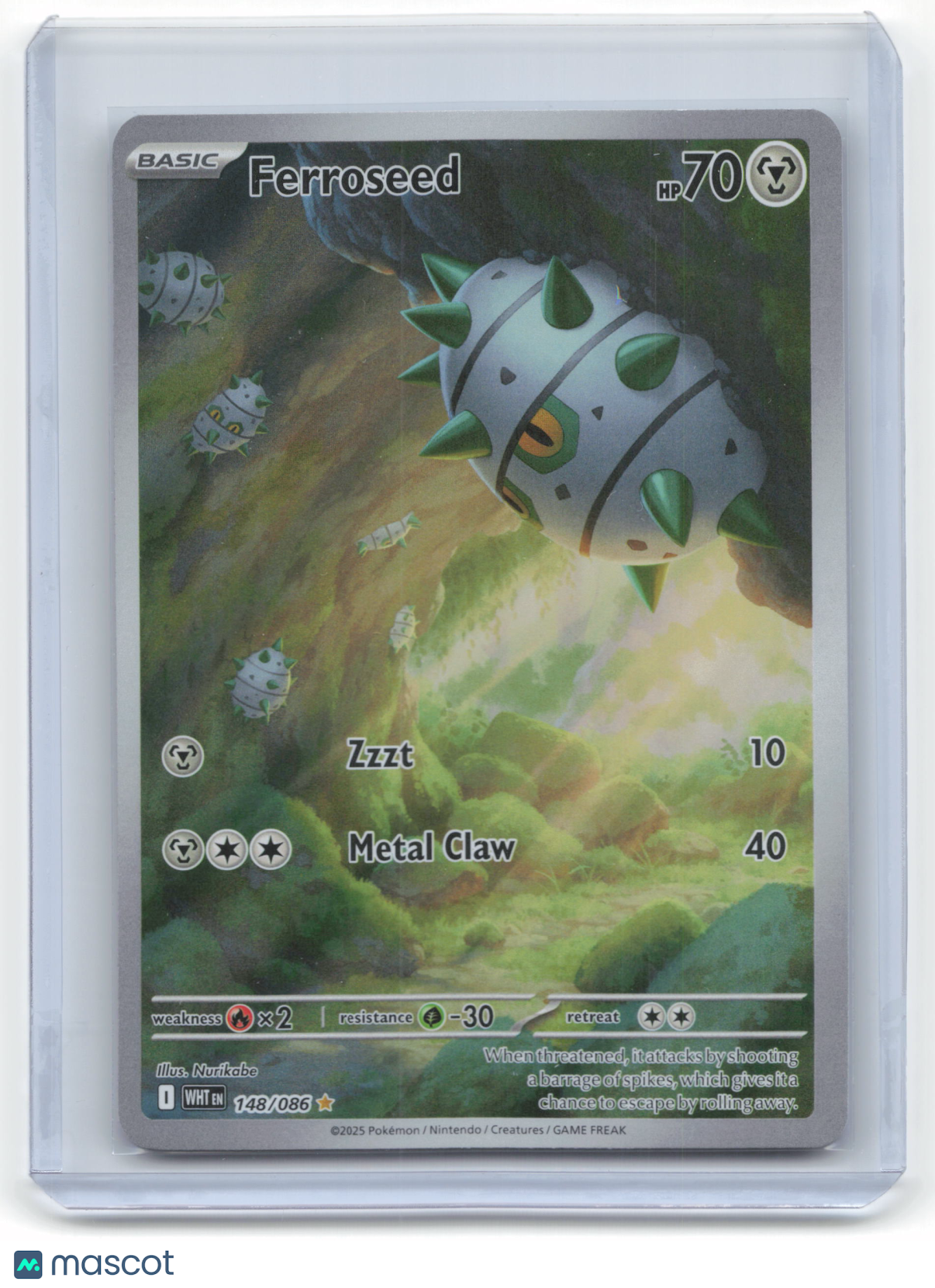 2025 Pokemon Ferroseed White Flare #148/86 Near Mint