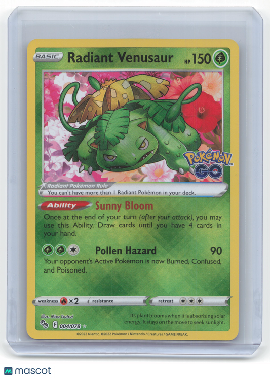 2022 Pokemon Radiant Venusaur Pokémon GO #4/78 Near Mint