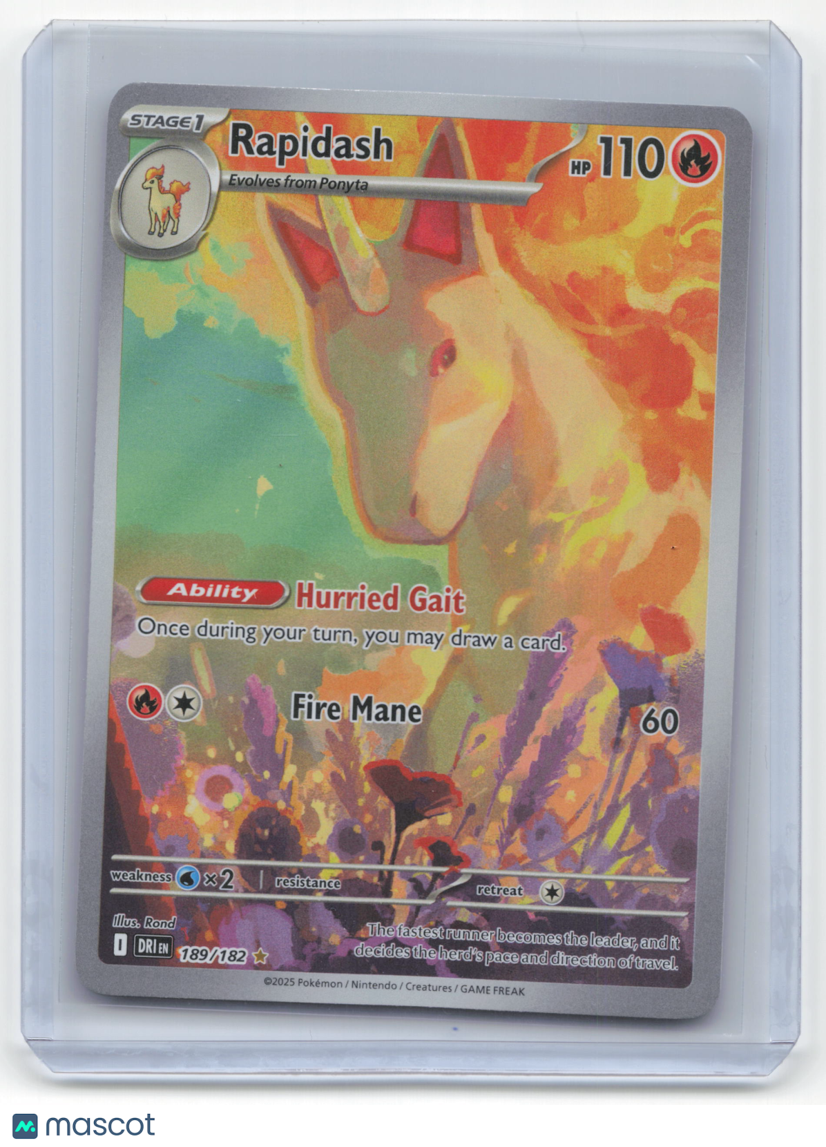 2025 Pokemon Rapidash Destined Rivals #189/182 Near Mint