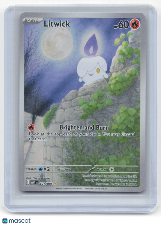 2025 Pokemon Litwick White Flare #101/86 Near Mint