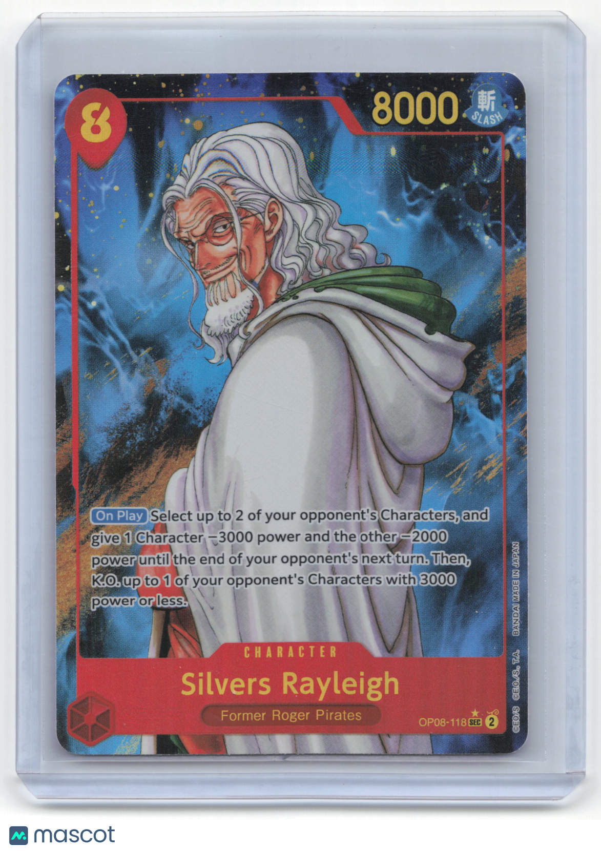 2024 One Piece Card Game Silvers Rayleigh Two Legends #OP08-118 Near Mint
