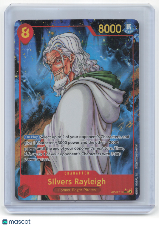 2024 One Piece Card Game Silvers Rayleigh Two Legends #OP08-118 Near Mint