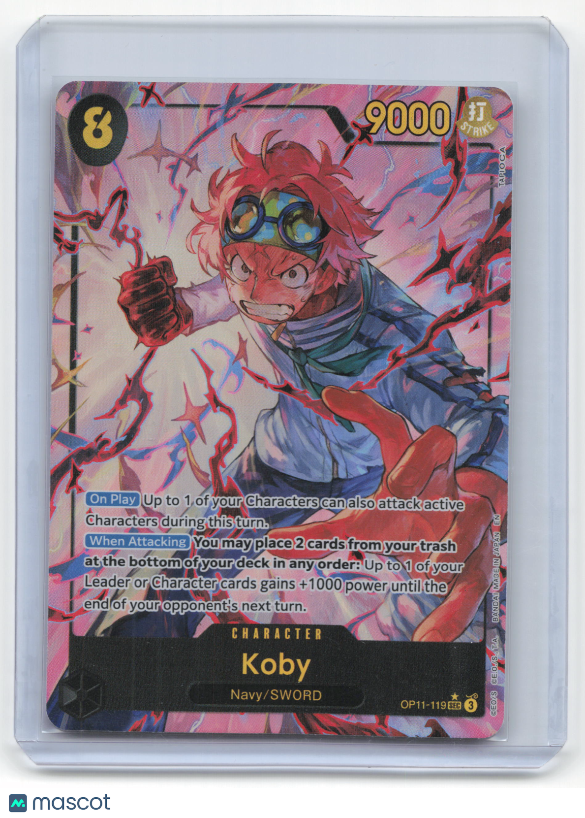 2025 One Piece Card Game Koby Fist of Divine Speed #OP11-119 Near Mint