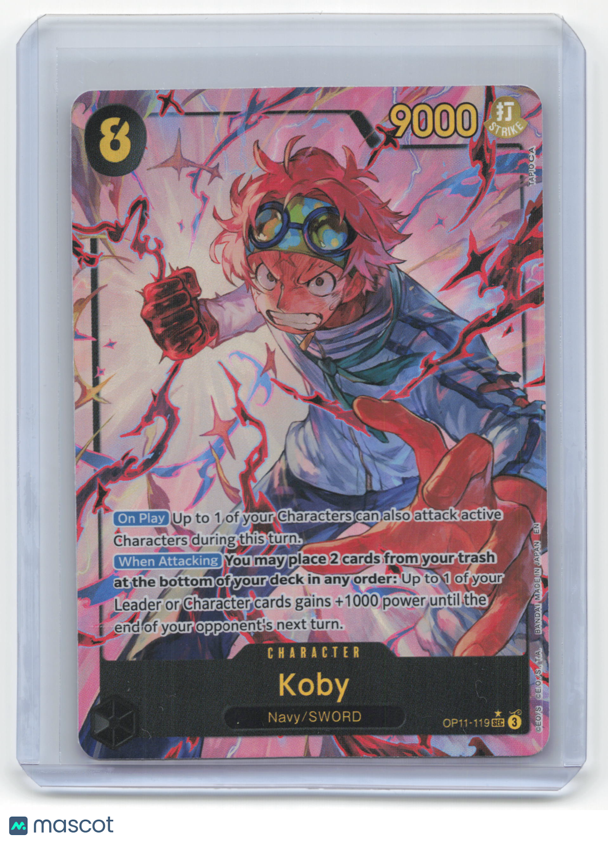 2025 One Piece Card Game Koby Fist of Divine Speed #OP11-119 Near Mint