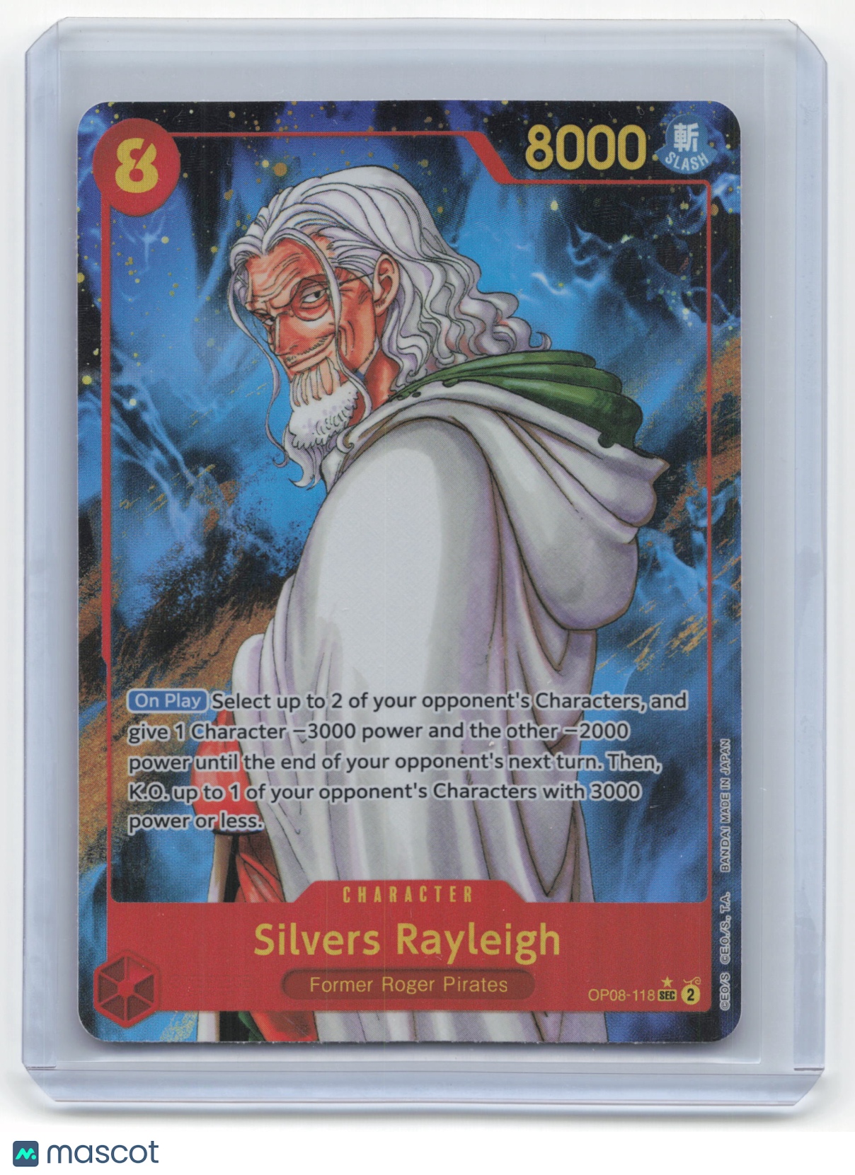 2024 One Piece Card Game Silvers Rayleigh Two Legends #OP08-118 Near Mint