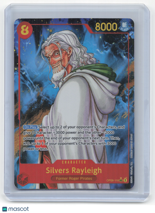 2024 One Piece Card Game Silvers Rayleigh Two Legends #OP08-118 Near Mint