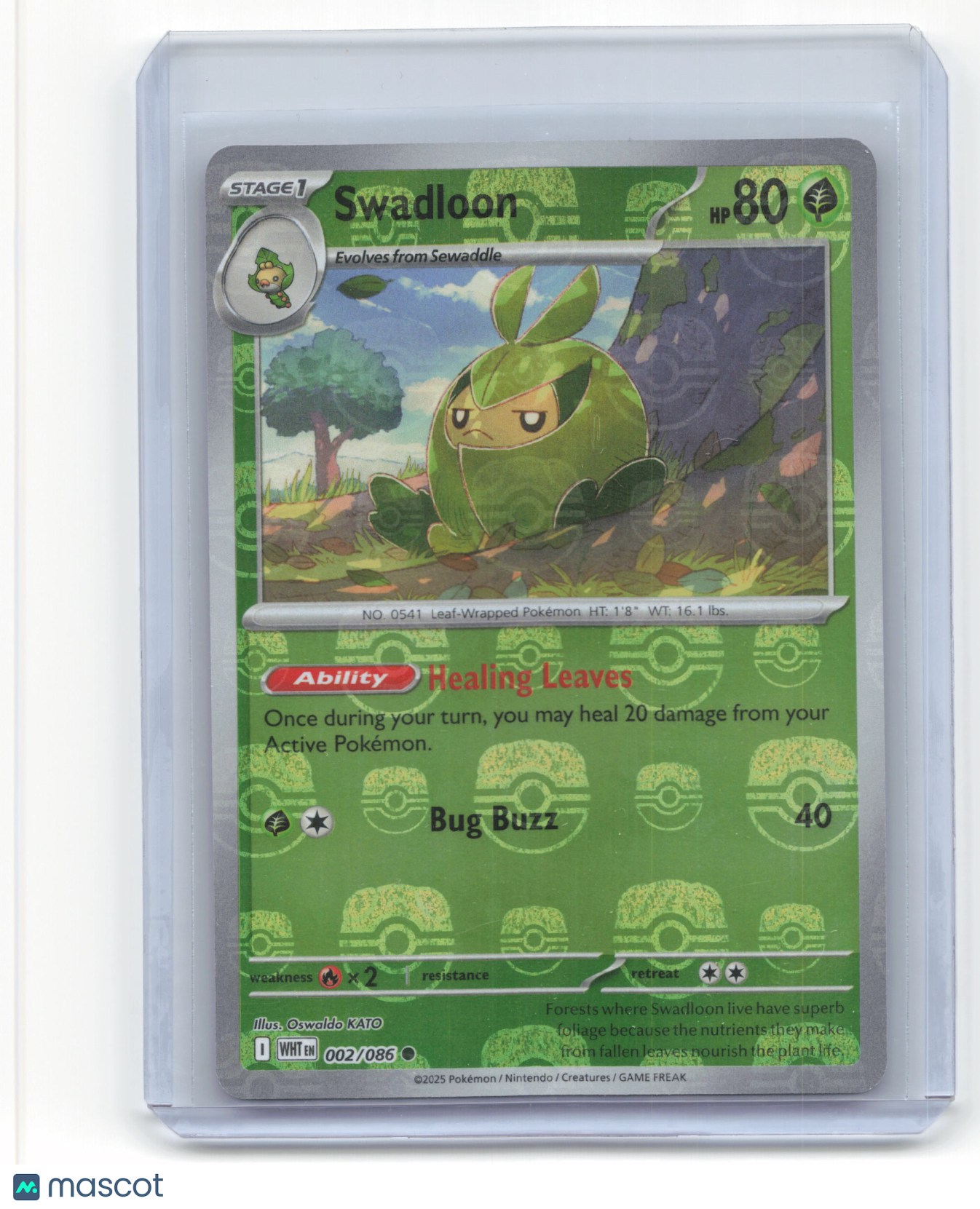 2025 Pokemon Swadloon White Flare #002/086 Masterball Near Mint