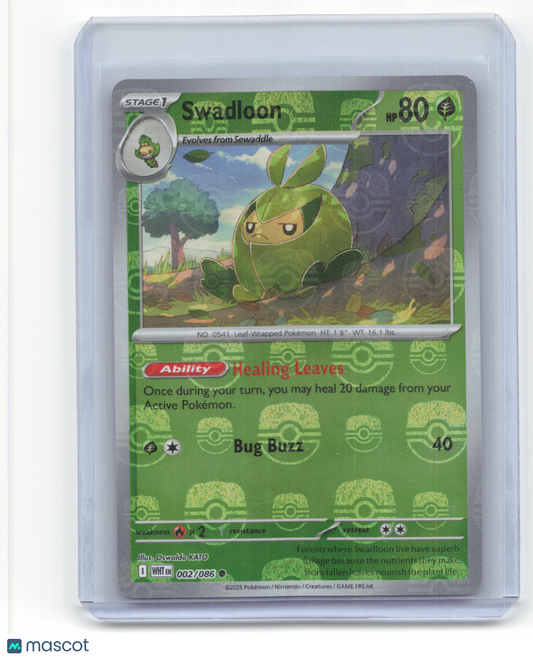 2025 Pokemon Swadloon White Flare #002/086 Masterball Near Mint