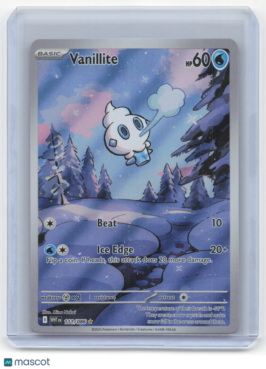 2025 Pokemon Vanillite White Flare #111/086 Illustration Rare Near Mint