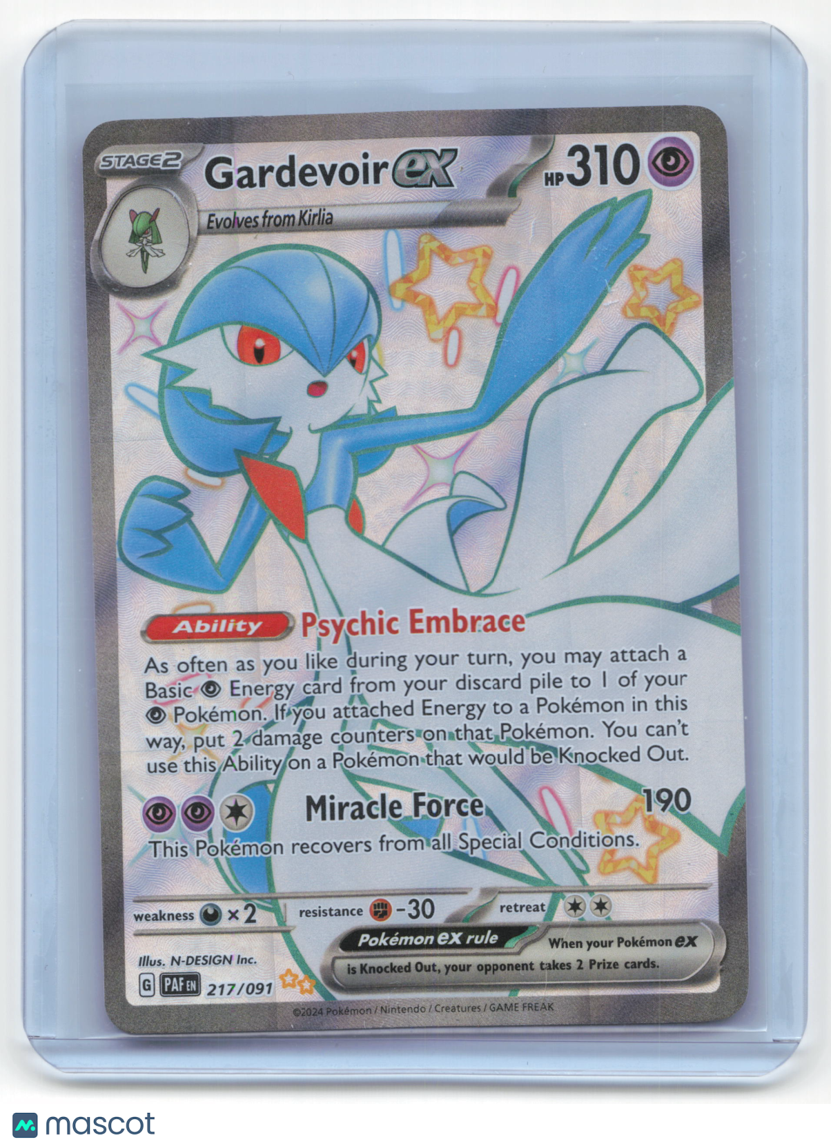 2024 Pokemon Gardevoir EX Paldean Fates #217/091 Near Mint