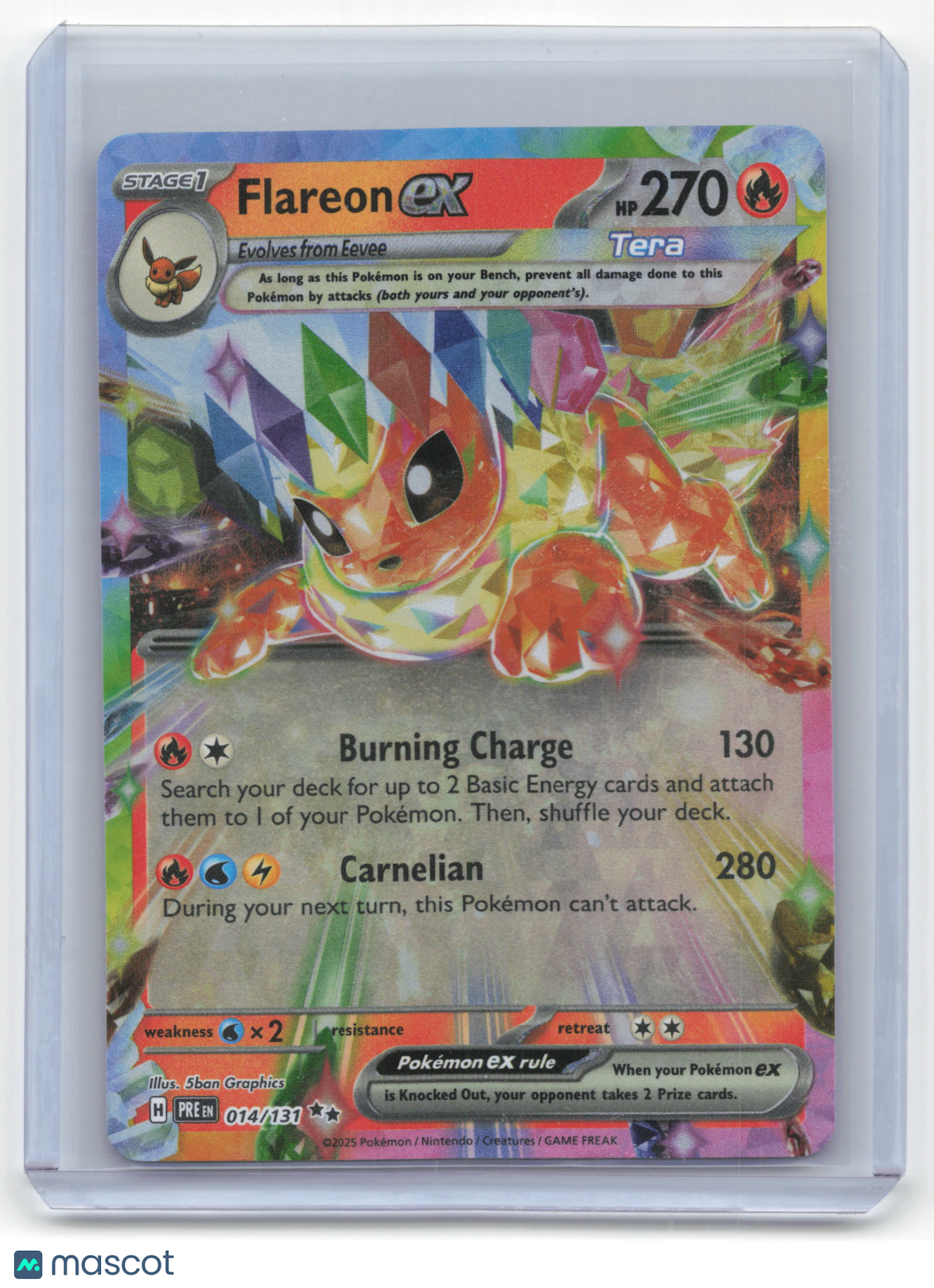 2025 Pokemon Flareon EX Prismatic Evolutions #014/131 Near Mint