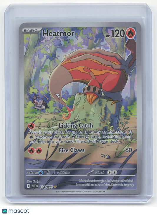 2025 Pokemon Heatmor White Flare #104/086 Illustration Rare Near Mint