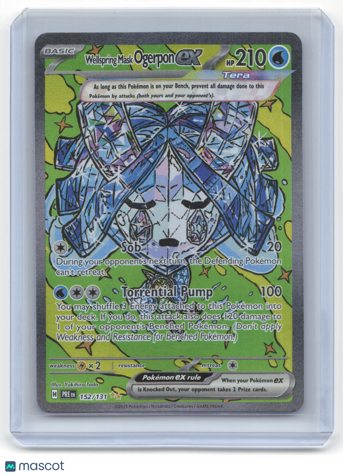 2025 Pokemon Wellspring Mask Ogerpon EX Prismatic Evolutions #152/131 Near Mint