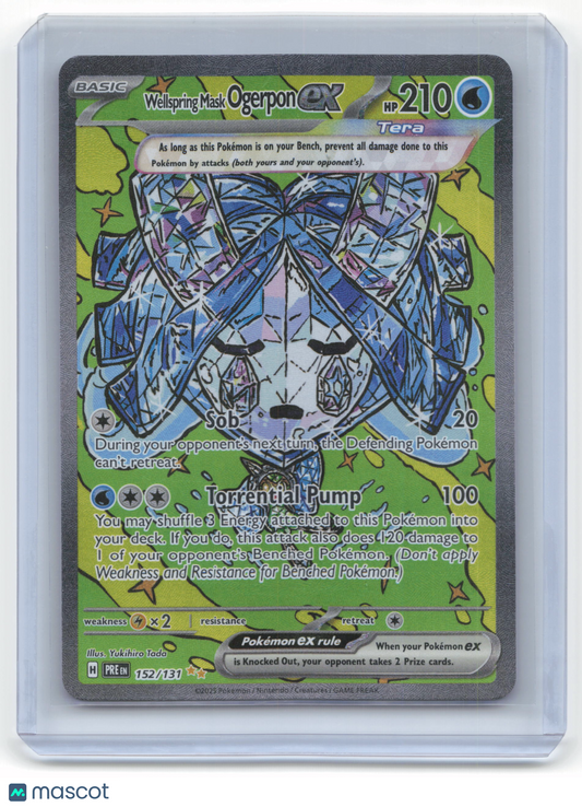 2025 Pokemon Wellspring Mask Ogerpon EX Prismatic Evolutions #152/131 Near Mint