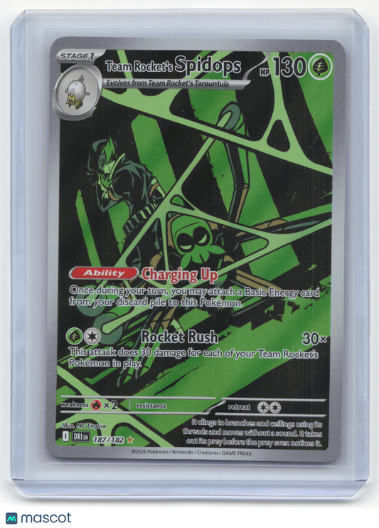 2025 Pokemon Team Rocket's Spidops Destined Rivals #187/182 Near Mint