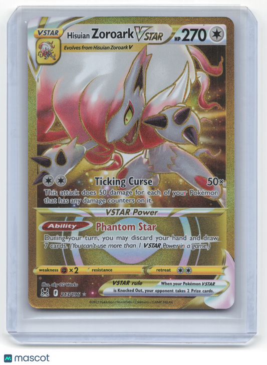 2022 Pokemon Hisuian Zoroark VSTAR Lost Origin #213/196 Near Mint