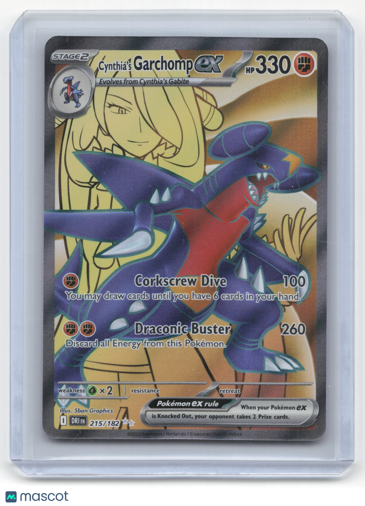 2023 Pokemon Cynthia's Garchomp EX Destined Rivals #215/182 Near Mint