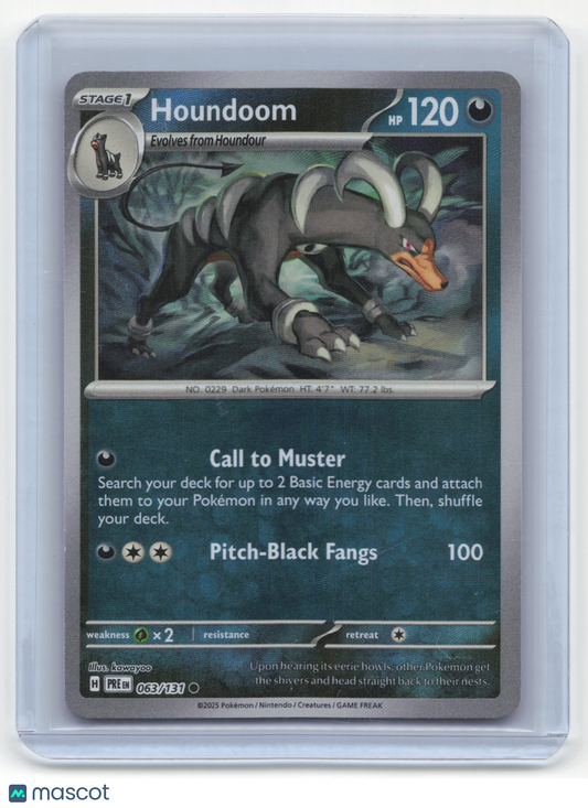 2025 Pokemon Houndoom Prismatic Evolutions #63/131 [MASTERBALL] Near Mint
