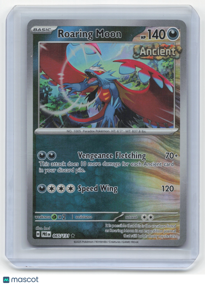 2025 Pokemon—Roaring Moon #065/131 Prismatic Evolutions—Rare Master Ball Holo