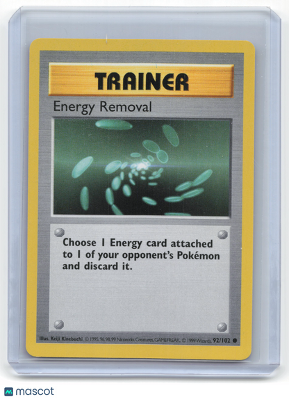 1999 Pokemon—Energy Removal #92/102 Base Set—Uncommon Near Mint [SHADOWLESS]