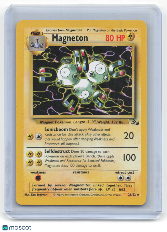 1999 Pokemon Magneton Fossil #26/62 Near Mint