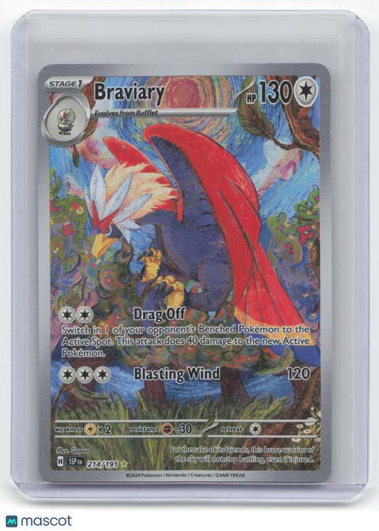 2024 Pokemon Braviary Surging Sparks #214/191 Near Mint