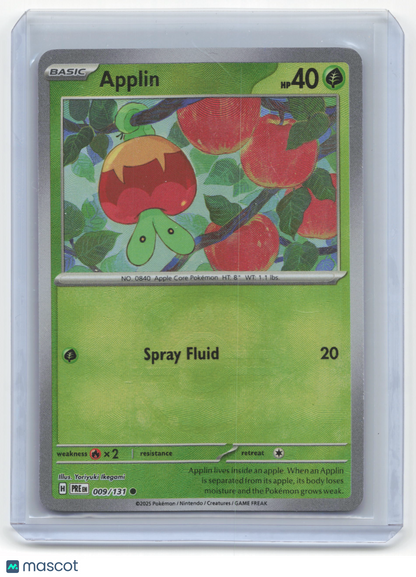 2025 Pokemon—Applin #9/131 Prismatic Evolutions— Near Mint [MASTERBALL]