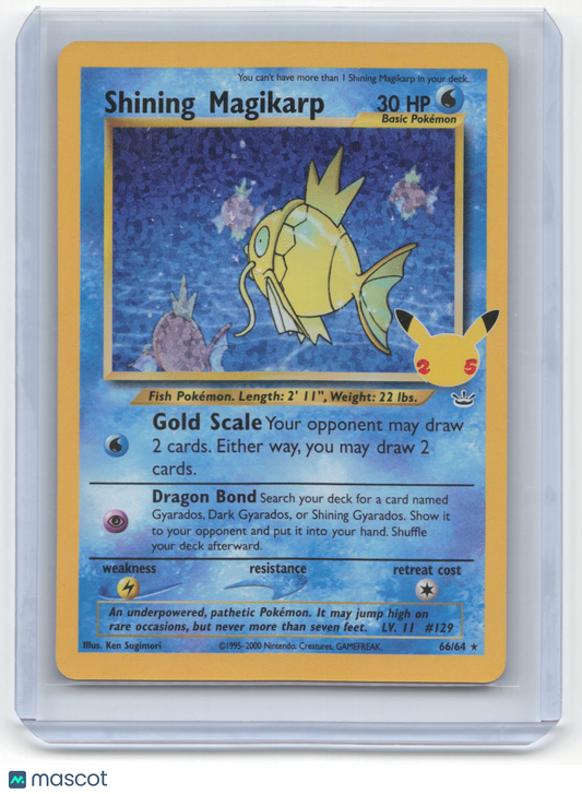 2000 Pokemon Shining Magikarp Celebrations: Classic Collection #66/64 Near Mint