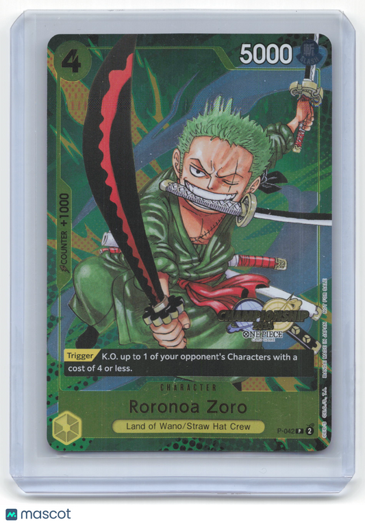 2022 One Piece Card Game Roronoa Zoro 2024 Championship #P-042 Near Mint