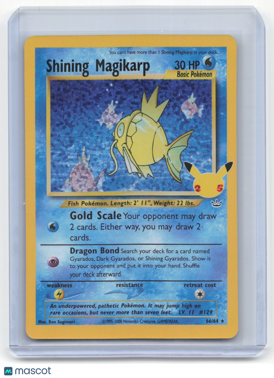 2001 Pokemon Shining Magikarp Celebrations: Classic Collection #66/64 Near Mint