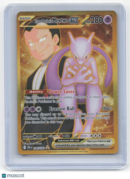 2025 Pokemon Team Rocket's Mewtwo EX Destined Rivals #240/182 Near Mint