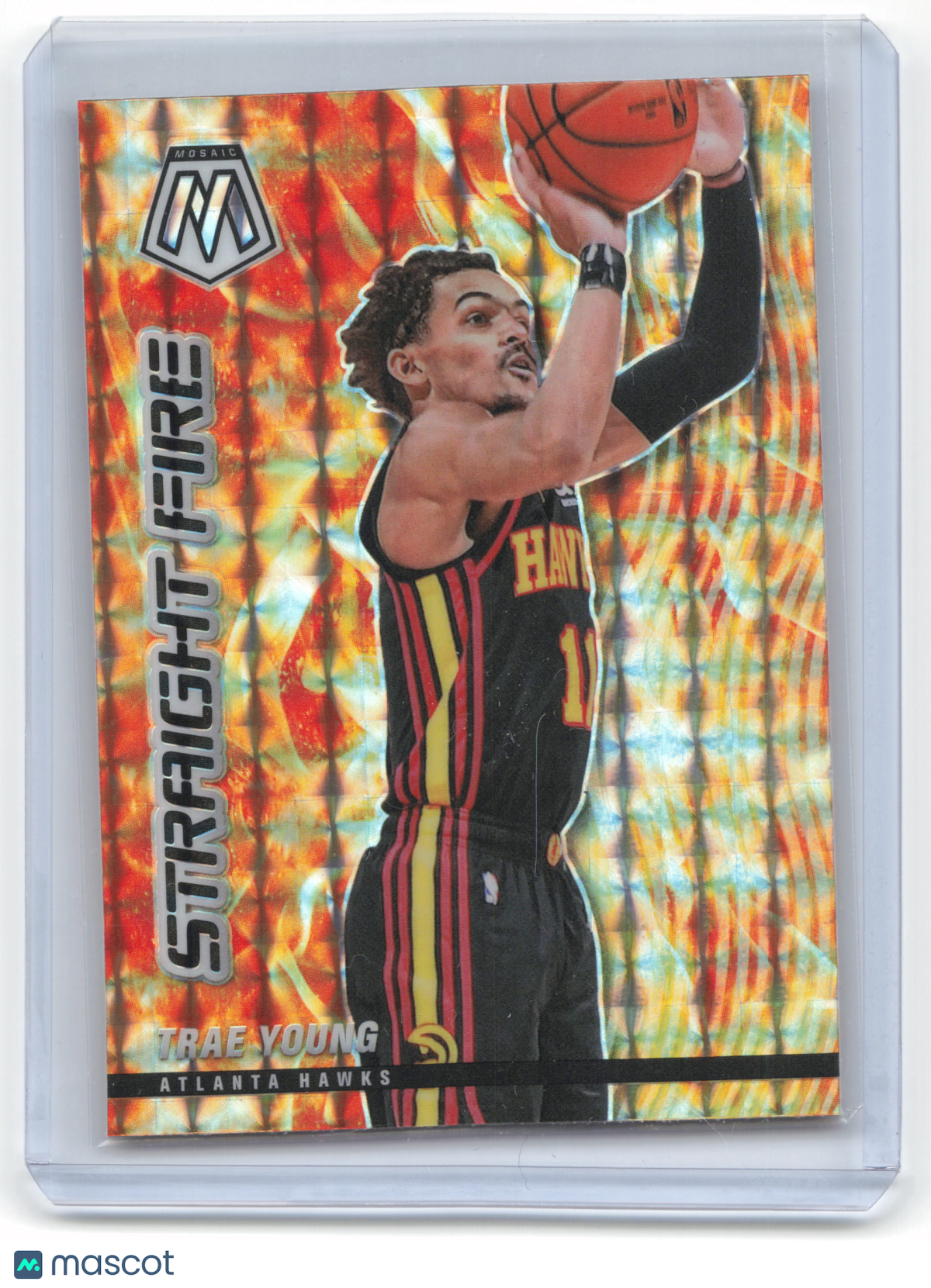 2021 2020-21 Panini Mosaic Straight Fire Basketball Trae Young Prizm #SF-17