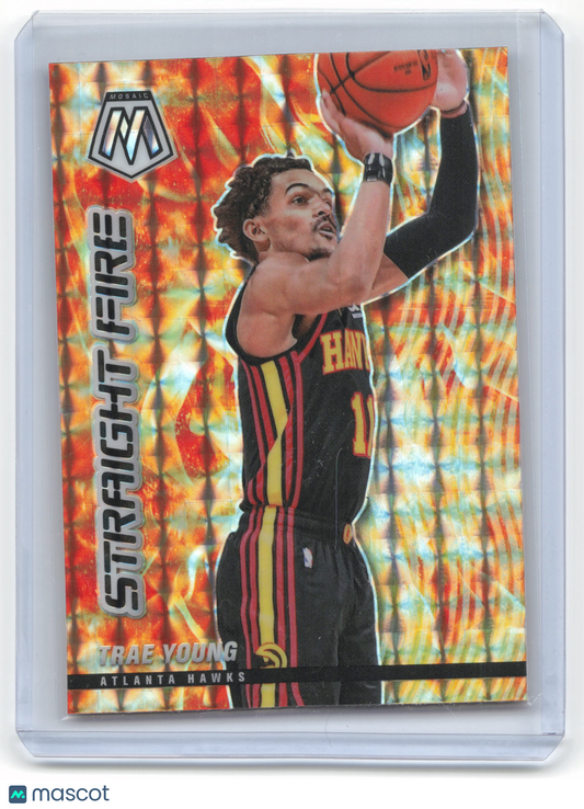 2021 2020-21 Panini Mosaic Straight Fire Basketball Trae Young Prizm #SF-17