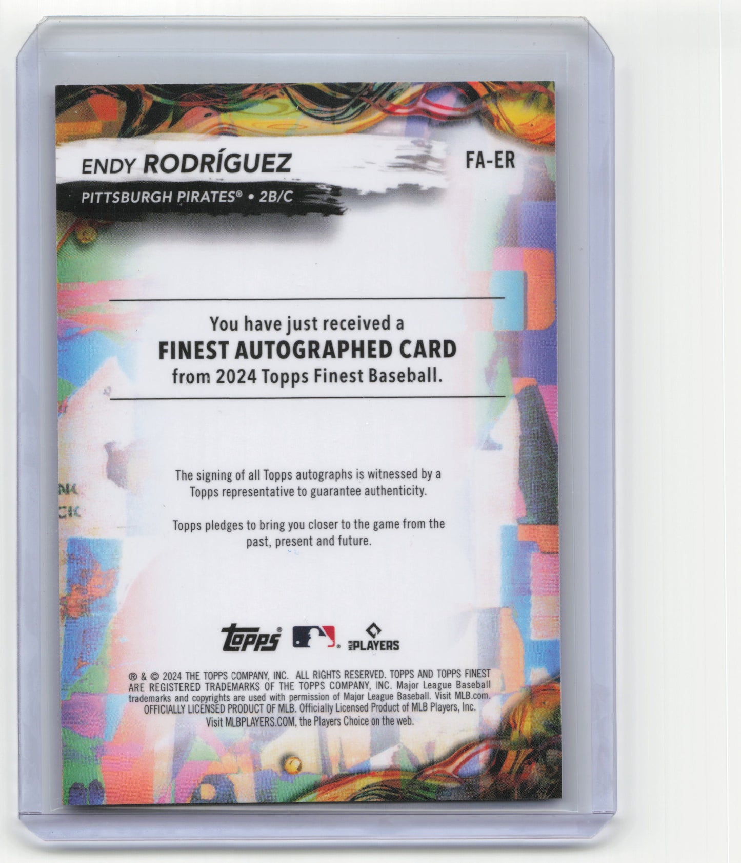 2024 Topps Finest Baseball Endy Rodríguez Autograph 050/125 RC #FA-ER